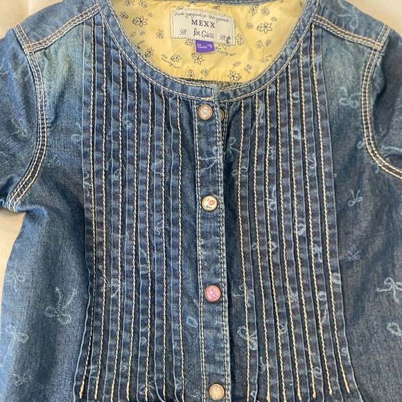 Mexx Denim Coquette Bow Girly Cute Kids Youth Girl's Short Sleeve Dress Size 7-8 - Picture 7 of 8